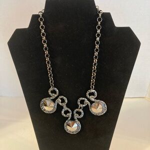 Elegant Silver Necklace with Crystal Accents